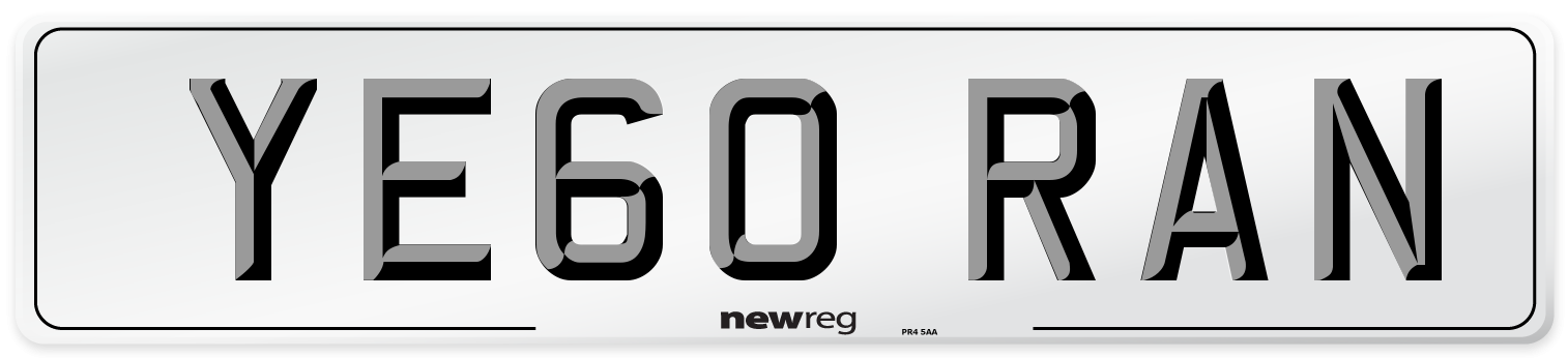 YE60 RAN Number Plate from New Reg